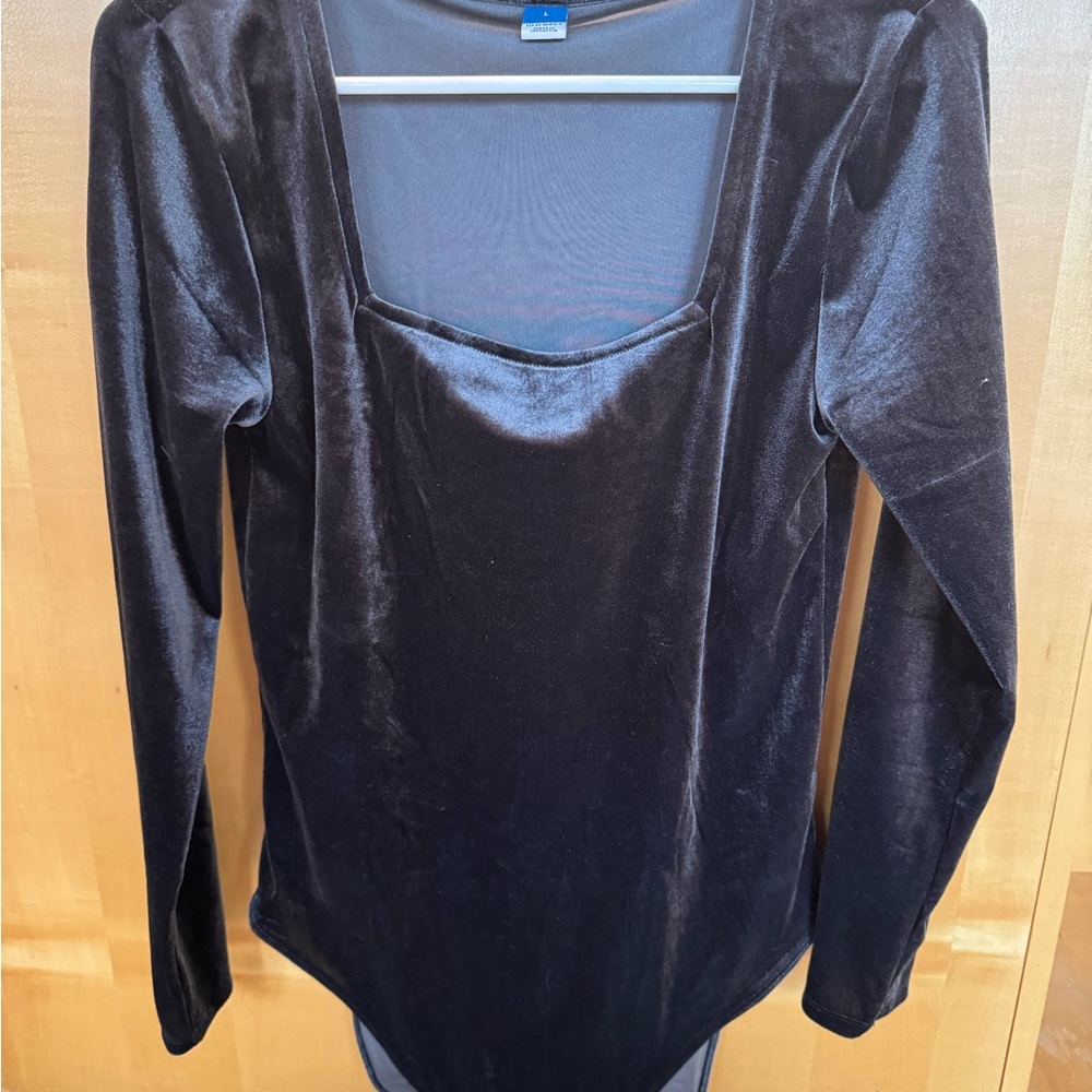 Old Navy Black Velvet Bodysuit